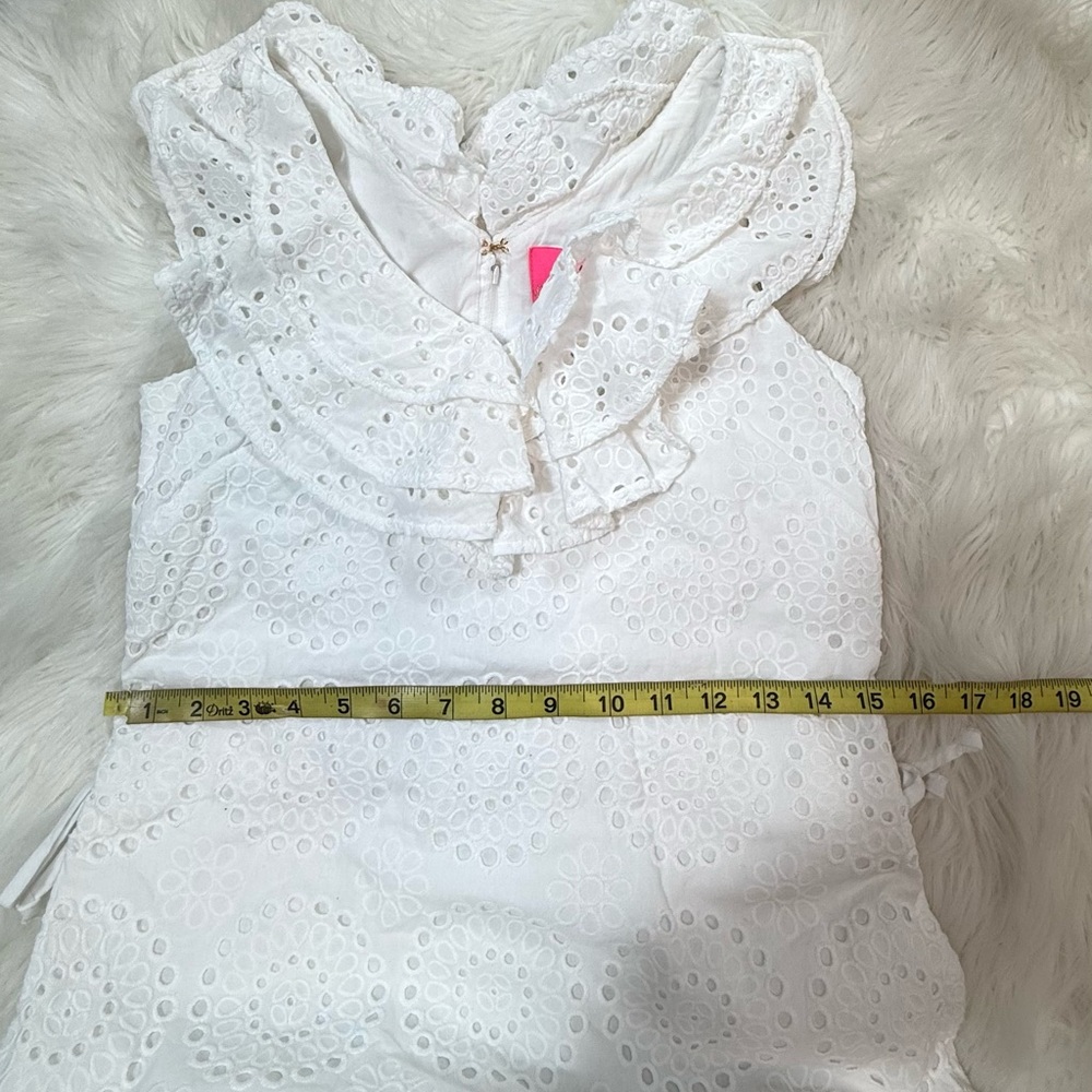 #552 Lilly Pulitzer Emiline White Eyelet Romper size 00 - Picture 9 of 11